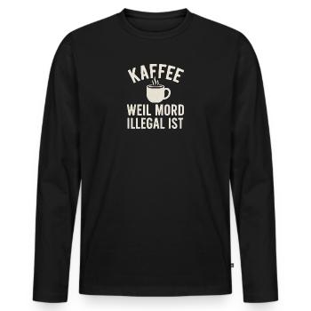 Lorena's go dunkle Farben entfernt - Männer Premium Bio Langarmshirt - Schwarz - Vorne - Nico (187cm)