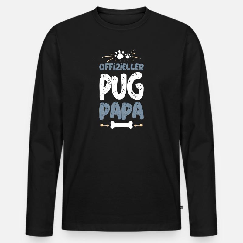 PUG - Männer Premium Bio Langarmshirt - Schwarz