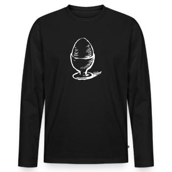 Breakfast egg - Men's Premium Organic Long Sleeve Shirt - black - Front - Nico (187cm)