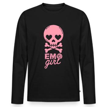 Fille emo ! - T-shirt manches longues Premium bio Homme - noir - Devant - Nico (187cm)