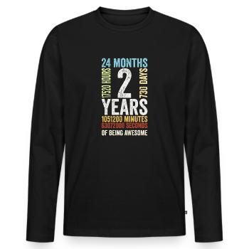 2nd anniversary gift, kids birthday gift, wedding - Männer Premium Bio Langarmshirt - Schwarz - Vorne - Nico (187cm)