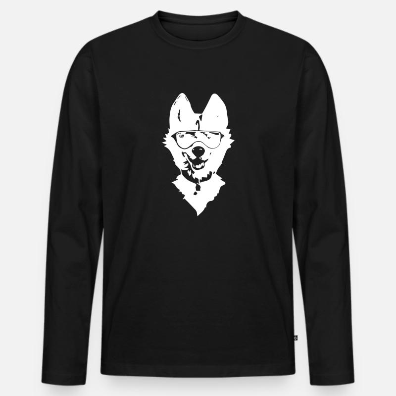 Hund Dog - Männer Premium Bio Langarmshirt - Schwarz