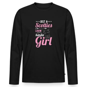 Scottish Terrier Scottie Hund - Männer Premium Bio Langarmshirt - Schwarz - Vorne - Nico (187cm)
