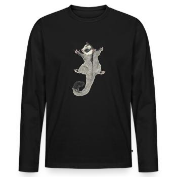 Short-headed glider Sugar Glider - Men's Premium Organic Long Sleeve Shirt - black - Front - Nico (187cm)