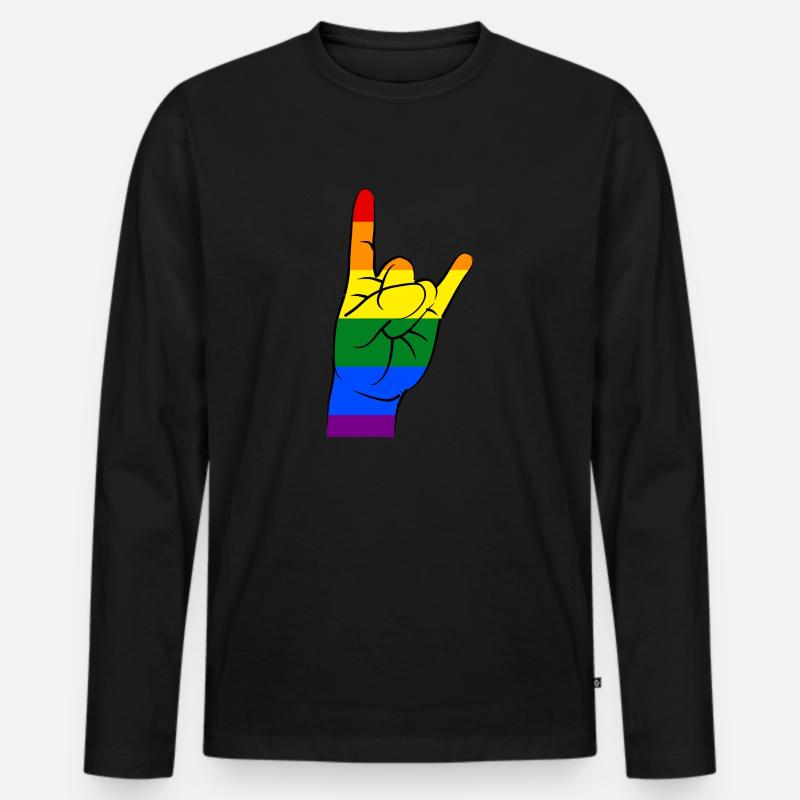 Hard Rock - Stolz - Männer Premium Bio Langarmshirt - Schwarz