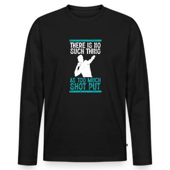 Kugelstoßen Werfen Leichtathletik - Männer Premium Bio Langarmshirt - Schwarz - Vorne - Nico (187cm)
