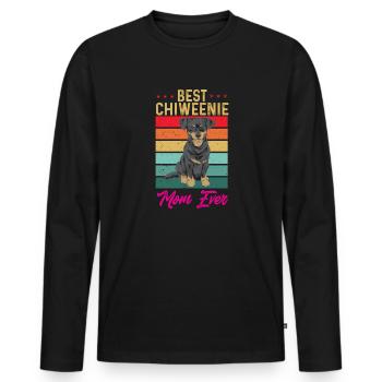 Chiweenie Chien - T-shirt manches longues Premium bio Homme - noir - Devant - Nico (187cm)