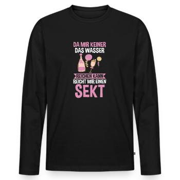 Da mir keiner das Wasser reichen kann reicht mir e - Männer Premium Bio Langarmshirt - Schwarz - Vorne - Nico (187cm)