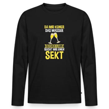 Da mir keiner das Wasser reichen kann reicht mir e - Männer Premium Bio Langarmshirt - Schwarz - Vorne - Nico (187cm)