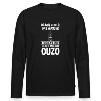 Da mir keiner das Wasser reichen kann reicht mir e - Männer Premium Bio Langarmshirt - Schwarz - Vorne - Nico (187cm)