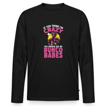 Bunco Dice Game - Men's Premium Organic Long Sleeve Shirt - black - Front - Nico (187cm)