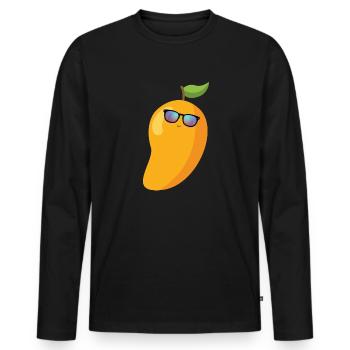 Mango Fruit Mango - Men's Premium Organic Long Sleeve Shirt - black - Front - Nico (187cm)