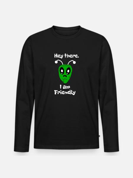 Hey there I'm friendly - Men's Premium Organic Long Sleeve Shirt - black