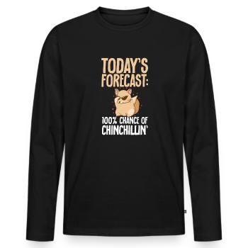 Chinchilla - T-shirt manches longues Premium bio Homme - noir - Devant - Nico (187cm)