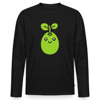 pea - Men's Premium Organic Long Sleeve Shirt - black - Front - Nico (187cm)