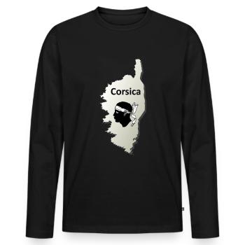 Corsica Insel in Frankreich Korsika - Männer Premium Bio Langarmshirt - Schwarz - Vorne - Nico (187cm)