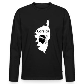 Corsica die Insel in Frankreich Korsika - Männer Premium Bio Langarmshirt - Schwarz - Vorne - Nico (187cm)
