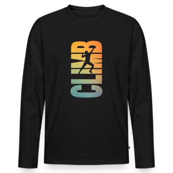 Klettern Boulder Bergsteiger Bouldern - Männer Premium Bio Langarmshirt - Schwarz - Vorne - Nico (187cm)