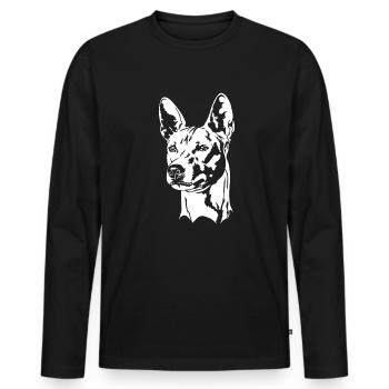 BASENJI Dog Portrait Dog Portrait Wilsigns - Men's Premium Organic Long Sleeve Shirt - black - Front - Nico (187cm)