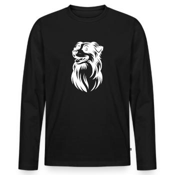 Berger australien Portrait de chien flou - T-shirt manches longues Premium bio Homme - noir - Devant - Nico (187cm)