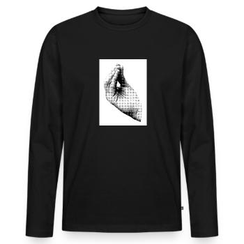 Lustige Geste Handzeichen Italien Design - Männer Premium Bio Langarmshirt - Schwarz - Vorne - Nico (187cm)