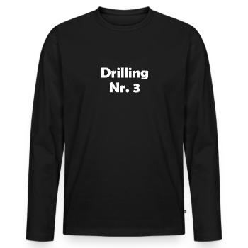 Drilling Nr 3 Drillinge Neugeborenes Geschenk - Männer Premium Bio Langarmshirt - Schwarz - Vorne - Nico (187cm)
