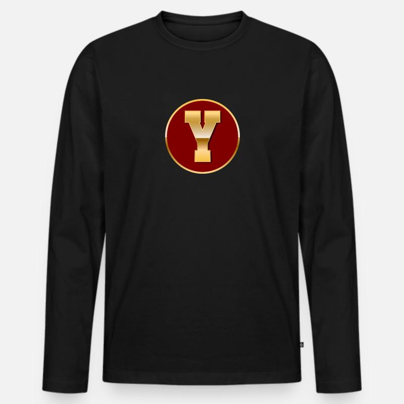 Ypsilon - Männer Premium Bio Langarmshirt - Schwarz