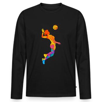 Volleyball Femmes Volleyball Joueuse de volleyball Joueuse de volleyball - T-shirt manches longues Premium bio Homme - noir - Devant - Nico (187cm)