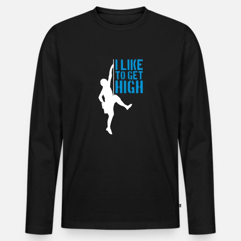 like to get high - Männer Premium Bio Langarmshirt - Schwarz