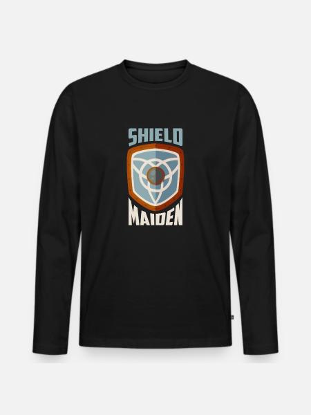 Shield Maiden Vikings Norse - Men's Premium Organic Long Sleeve Shirt - black
