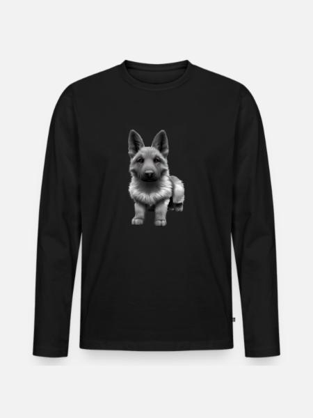Puppy German Shepherd Dog Owner - Men's Premium Organic Long Sleeve Shirt - black