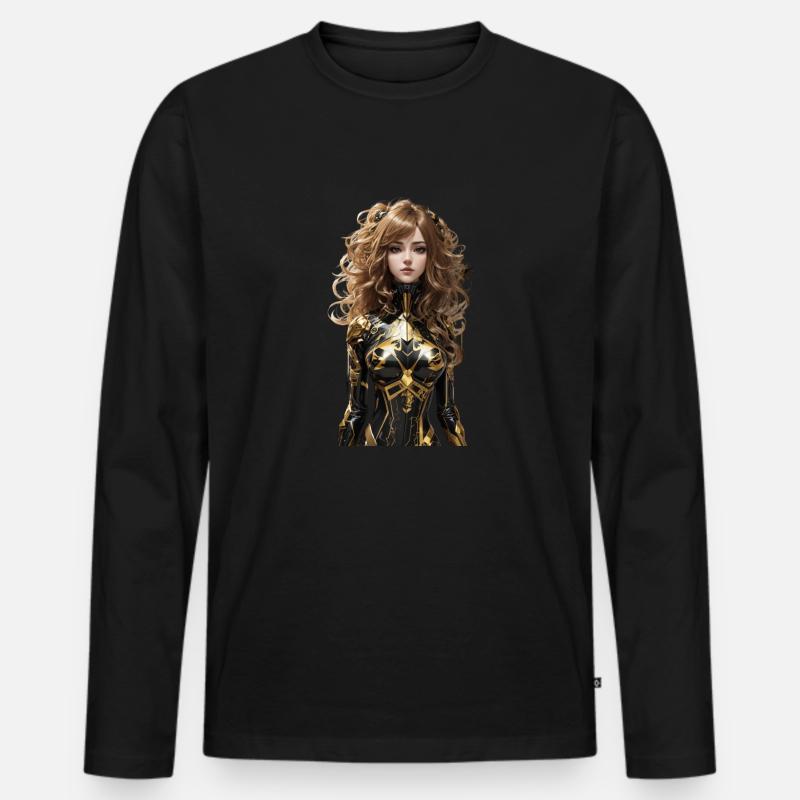 Anime - Männer Premium Bio Langarmshirt - Schwarz