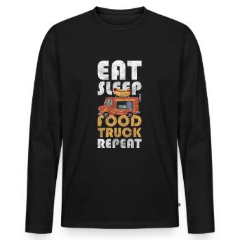 Food Truck Event Food Food Truck - Men's Premium Organic Long Sleeve Shirt - black - Front - Nico (187cm)