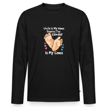 Die Beibehaltung des Geschlechts ist mein Spiel - Männer Premium Bio Langarmshirt - Schwarz - Vorne - Nico (187cm)