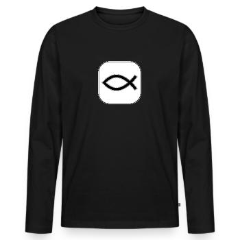 Jésus-Christ de Nazareth Foi Bible Jésus - T-shirt manches longues Premium bio Homme - noir - Devant - Nico (187cm)