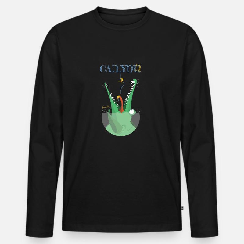 CrocoCanyon - Männer Premium Bio Langarmshirt - Schwarz