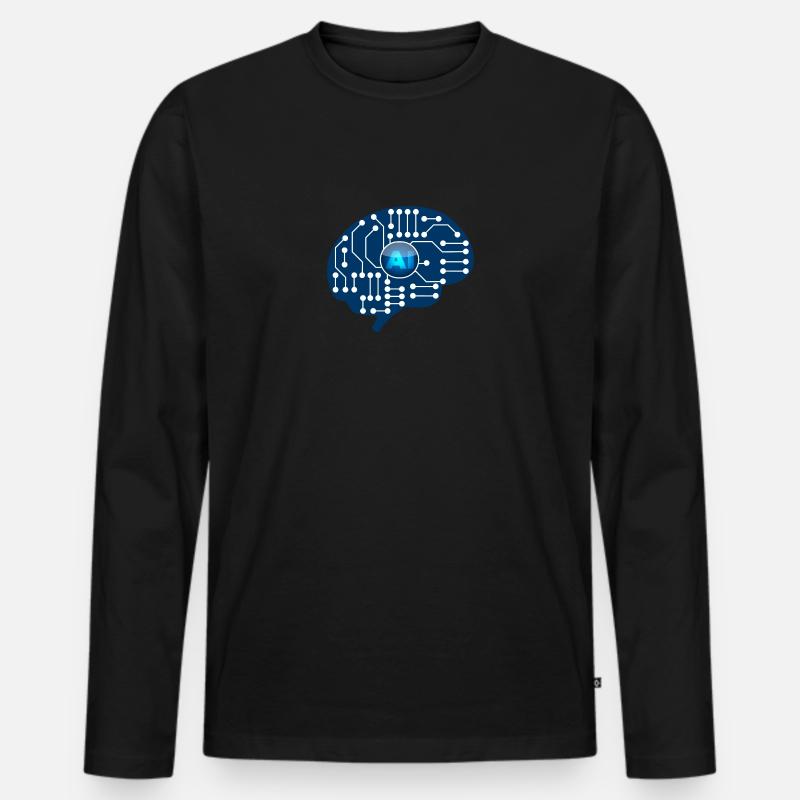 Künstliche Intelligenz - Männer Premium Bio Langarmshirt - Schwarz