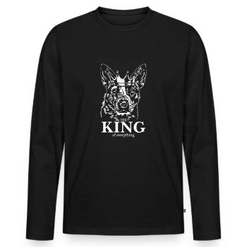 AUSTRALIAN CATTLE DOG King of everything Wilsigns - Männer Premium Bio Langarmshirt - Schwarz - Vorne - Nico (187cm)