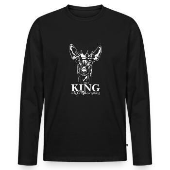 Pharaoh Dog King of everything Saying Dogs - Men's Premium Organic Long Sleeve Shirt - black - Front - Nico (187cm)