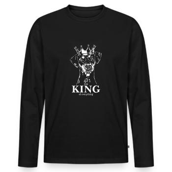 German Pinscher King of everything Wilsigns - Men's Premium Organic Long Sleeve Shirt - black - Front - Nico (187cm)