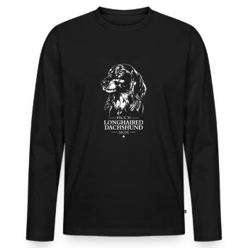 Teckel à poil long Maman Chien Chien Wilsigns - T-shirt manches longues Premium bio Homme - noir - Devant - Nico (187cm)