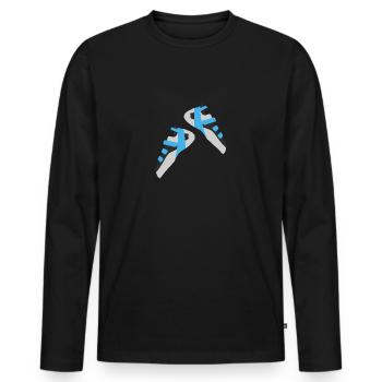 boulderschuhe - Männer Premium Bio Langarmshirt - Schwarz - Vorne - Nico (187cm)