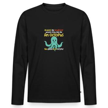 Soyez une pieuvre - Fun Octopus Design - T-shirt manches longues Premium bio Homme - noir - Devant - Nico (187cm)