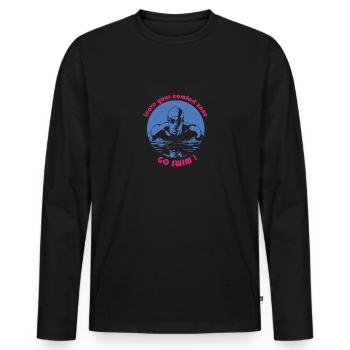 Allez nager - T-shirt manches longues Premium bio Homme - noir - Devant - Nico (187cm)