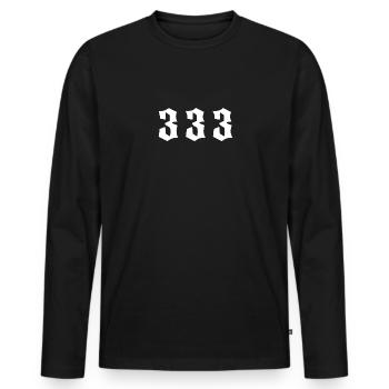 333 Nombre Angélique Numéro Angélique Cadeau - T-shirt manches longues Premium bio Homme - noir - Devant - Nico (187cm)