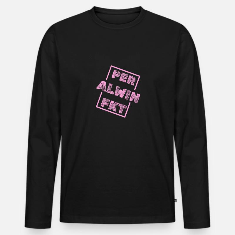 Alwin Alwin - Männer Premium Bio Langarmshirt - Schwarz