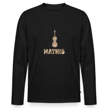 Mathis en alto - T-shirt manches longues Premium bio Homme - noir - Devant - Nico (187cm)