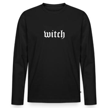 Witch Hexe Nu Goth Soft Grunge Aesthetic - Männer Premium Bio Langarmshirt - Schwarz - Vorne - Nico (187cm)