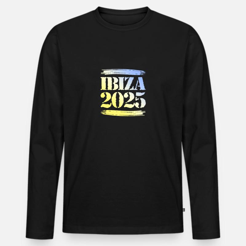 Ibiza 2025 - Männer Premium Bio Langarmshirt - Schwarz