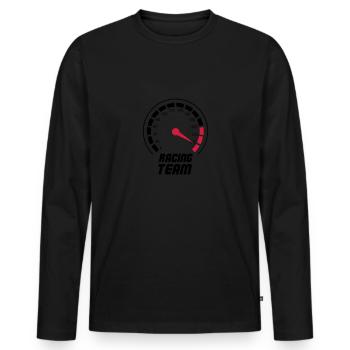 tacho racing team - Männer Premium Bio Langarmshirt - Schwarz - Vorne - Nico (187cm)